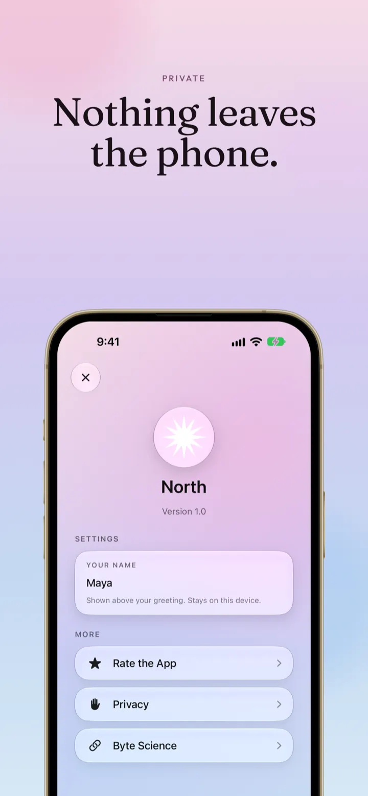 Nothing leaves the phone